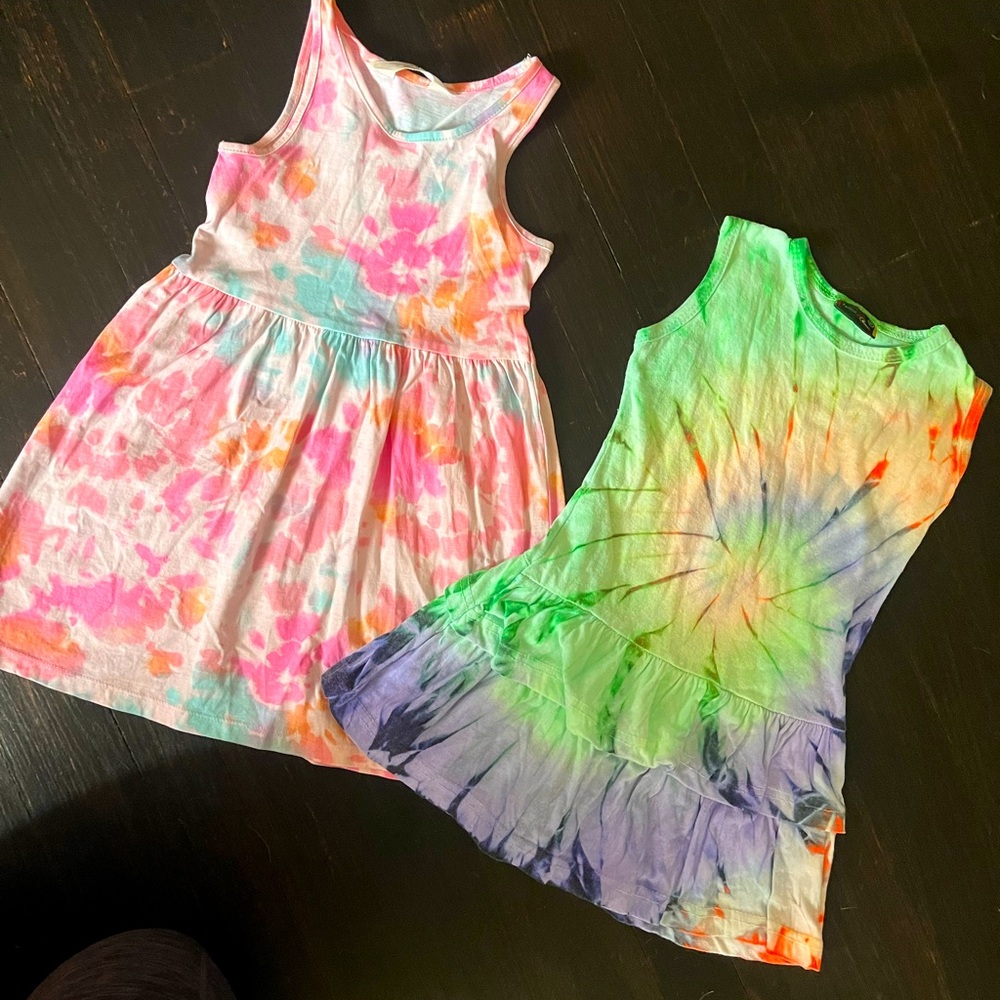 3T set of cotton dresses (tie dye & floral)